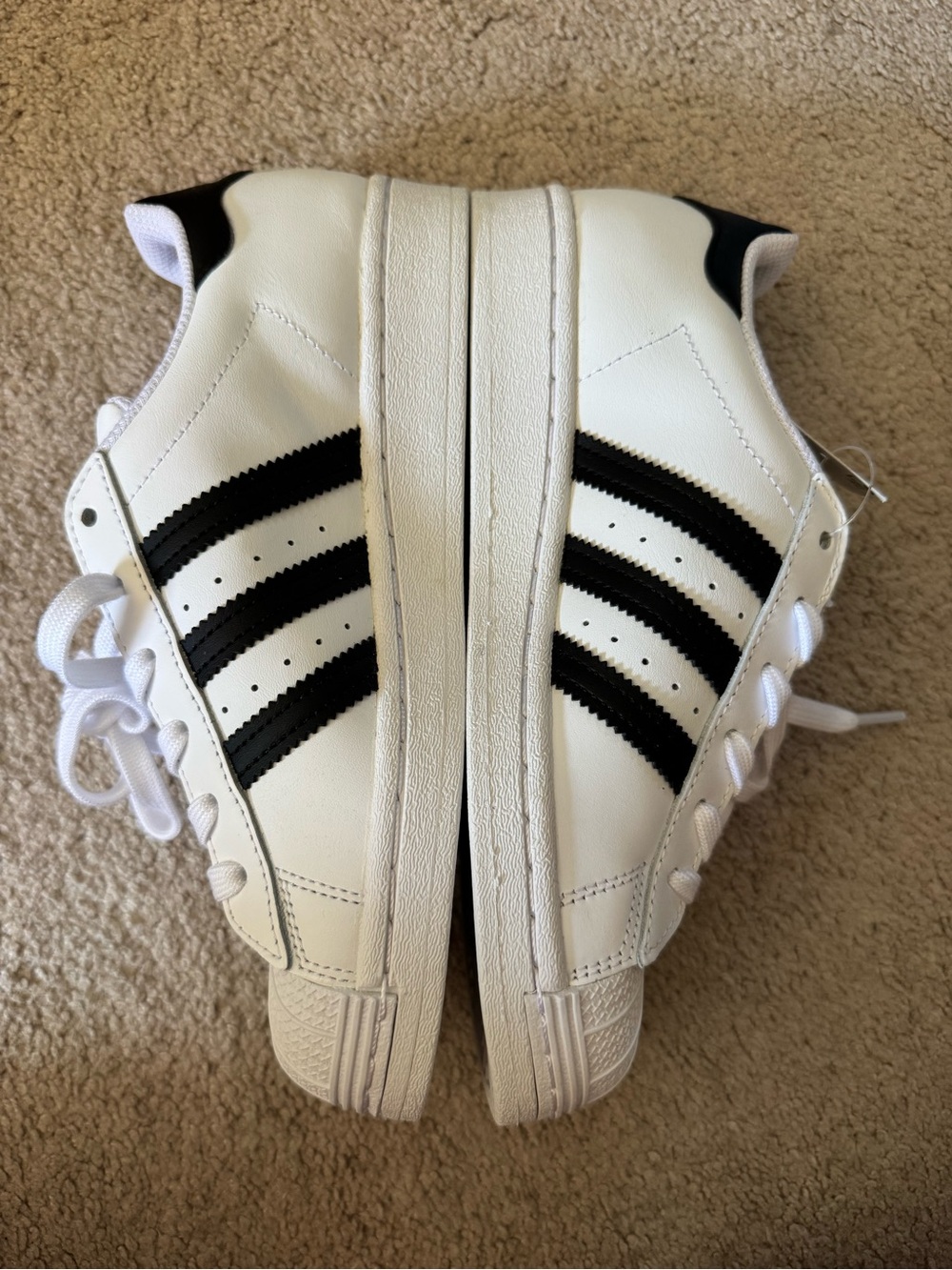 adidas women Superstar foundation Sneakers - White & Black with Gold Logo - Picture 5 of 11
